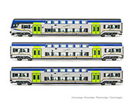 021-HL5056 - H0 - FS Trenitalia, 3-tlg. Set Vivalto in „DPR-Lackierung, Ep. VI